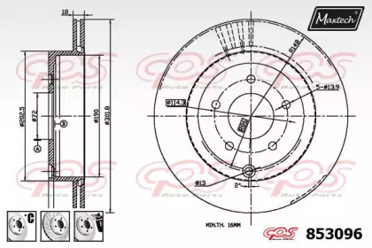 Тормозной диск MAXTECH 853096.6980