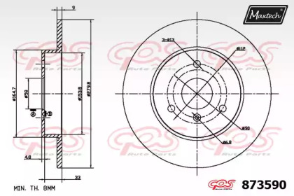 Тормозной диск MAXTECH 873590.0000