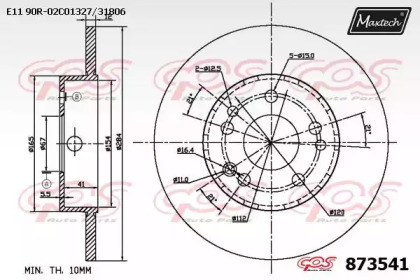 Тормозной диск MAXTECH 873541.0000