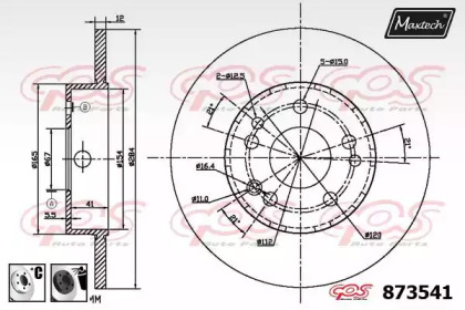 Тормозной диск MAXTECH 873541.6060