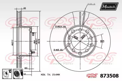 Тормозной диск MAXTECH 873508.6060