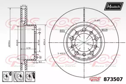 Тормозной диск MAXTECH 873507.6980