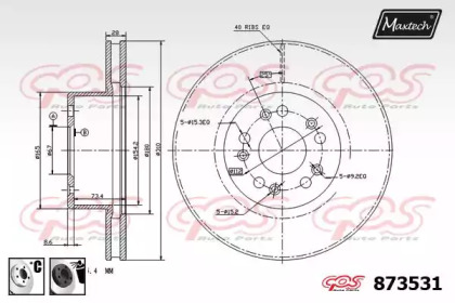 Тормозной диск MAXTECH 873531.6060