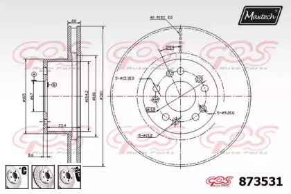 Тормозной диск MAXTECH 873531.6980