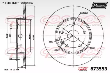 Тормозной диск MAXTECH 873553.0000