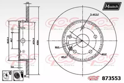 Тормозной диск MAXTECH 873553.6060