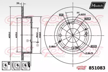 Тормозной диск MAXTECH 851083.6980