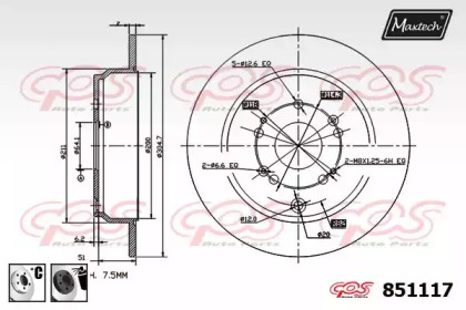 Тормозной диск MAXTECH 851117.6060