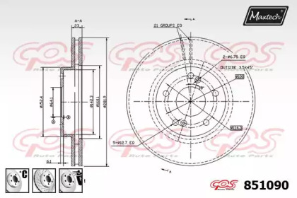 Тормозной диск MAXTECH 851090.6980