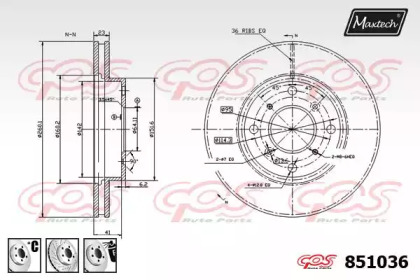 Тормозной диск MAXTECH 851036.6880