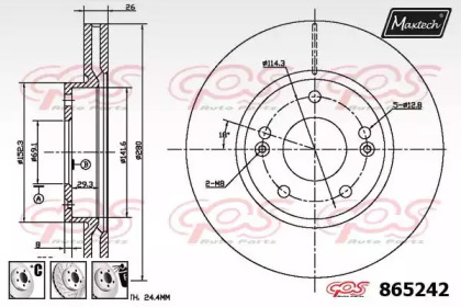 Тормозной диск MAXTECH 865242.6980