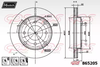 Тормозной диск MAXTECH 865205.6880