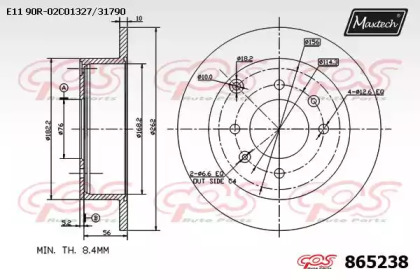 Тормозной диск MAXTECH 865238.0000