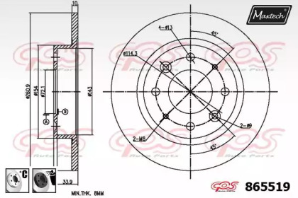 Тормозной диск MAXTECH 865519.6060