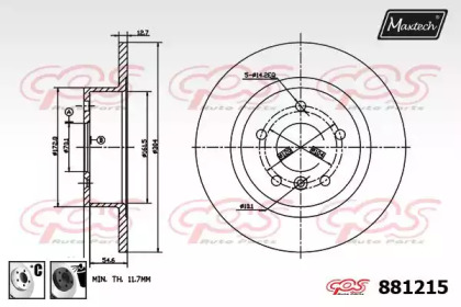 Тормозной диск MAXTECH 881215.6060