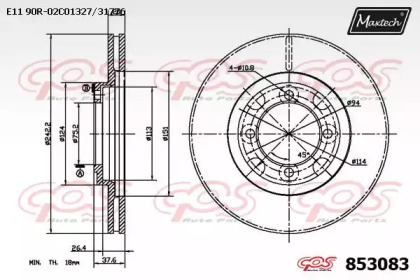 Тормозной диск MAXTECH 853083.0000