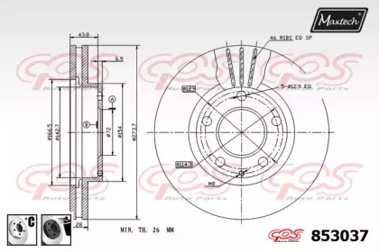 Тормозной диск MAXTECH 853037.6060