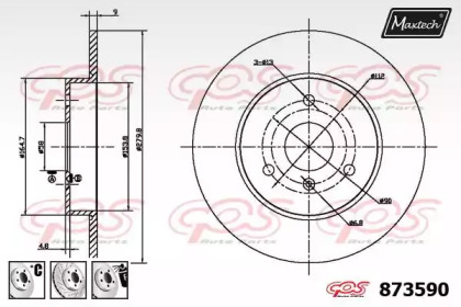 Тормозной диск MAXTECH 873590.6880