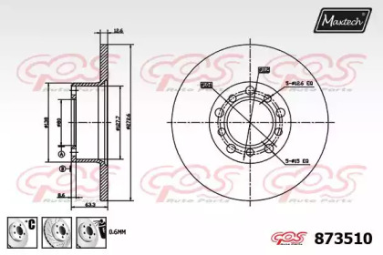 Тормозной диск MAXTECH 873510.6880