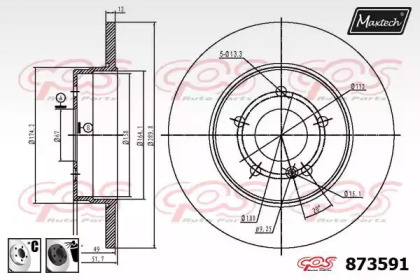 Тормозной диск MAXTECH 873591.6060