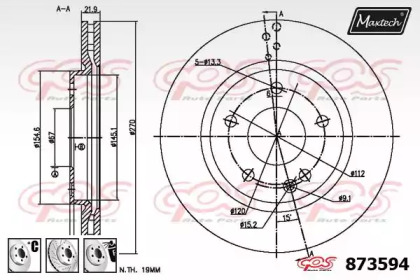 Тормозной диск MAXTECH 873594.6880