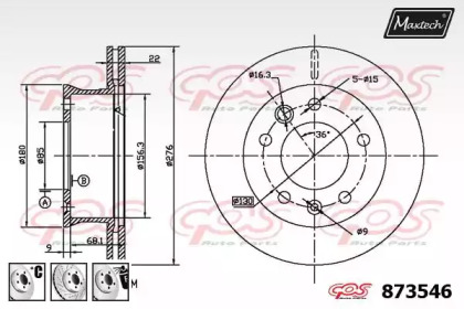 Тормозной диск MAXTECH 873546.6980