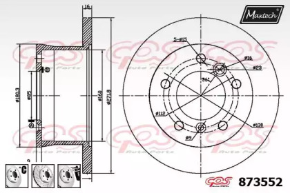 Тормозной диск MAXTECH 873552.6980