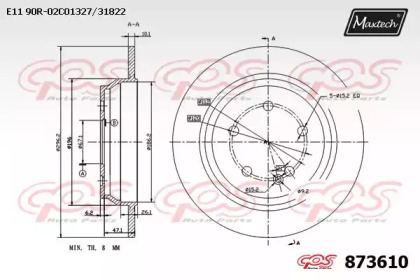 Тормозной диск MAXTECH 873610.0000