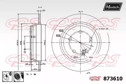 Тормозной диск MAXTECH 873610.6060