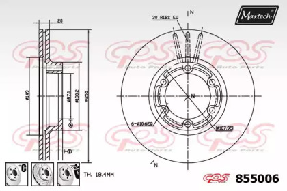 Тормозной диск MAXTECH 855006.6980