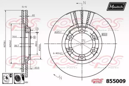 Тормозной диск MAXTECH 855009.6060