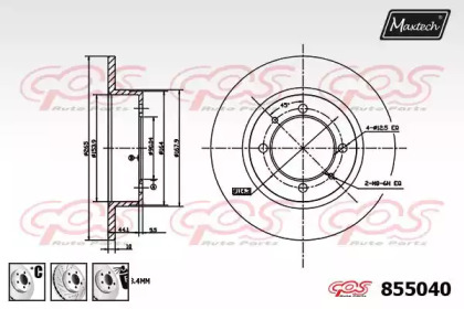 Тормозной диск MAXTECH 855040.6980