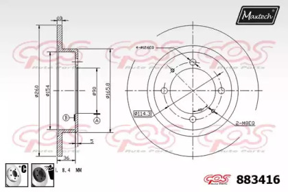 Тормозной диск MAXTECH 883416.6060