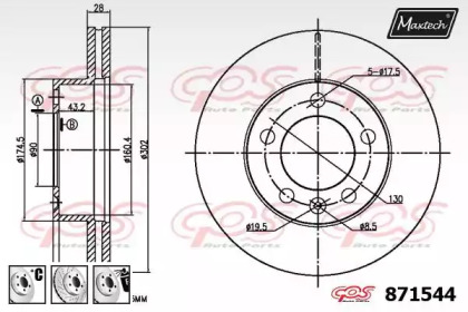 Тормозной диск MAXTECH 871544.6980