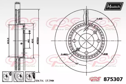 Тормозной диск MAXTECH 875307.6880