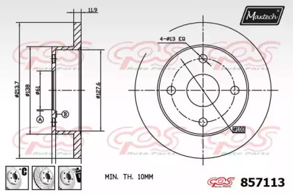 Тормозной диск MAXTECH 857113.6980