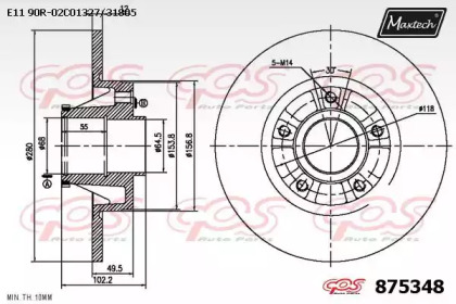 Тормозной диск MAXTECH 875348.0001