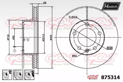 Тормозной диск MAXTECH 875314.6980