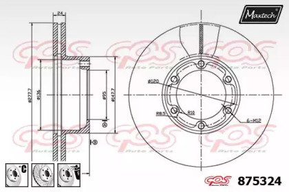 Тормозной диск MAXTECH 875324.6880