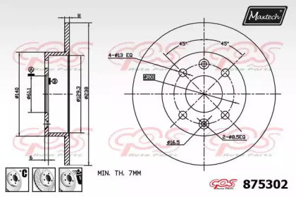 Тормозной диск MAXTECH 875302.6880