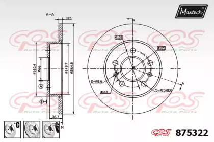 Тормозной диск MAXTECH 875322.6980