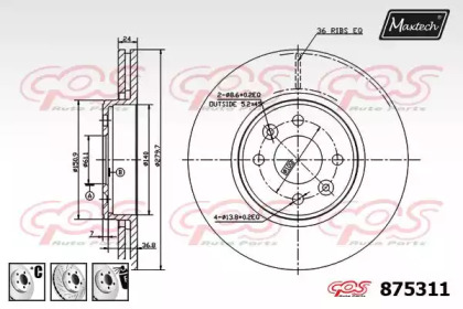 Тормозной диск MAXTECH 875311.6980