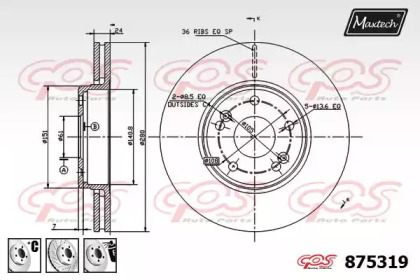 Тормозной диск MAXTECH 875319.6980