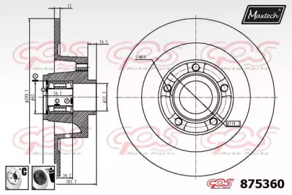 Тормозной диск MAXTECH 875360.6065