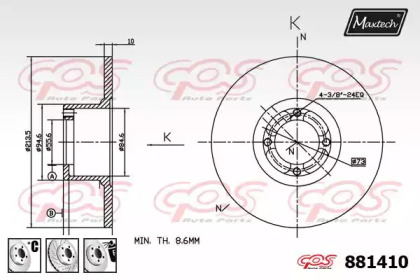 Тормозной диск MAXTECH 881410.6980