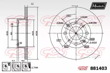 Тормозной диск MAXTECH 881403.6880