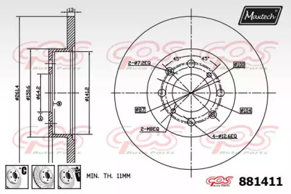 Тормозной диск MAXTECH 881411.6980