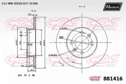 Тормозной диск MAXTECH 881416.0000