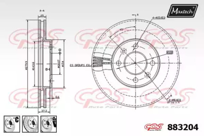 Тормозной диск MAXTECH 883204.6980