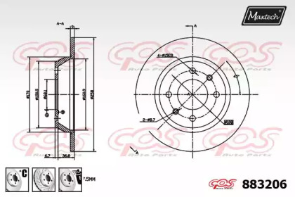 Тормозной диск MAXTECH 883206.6880